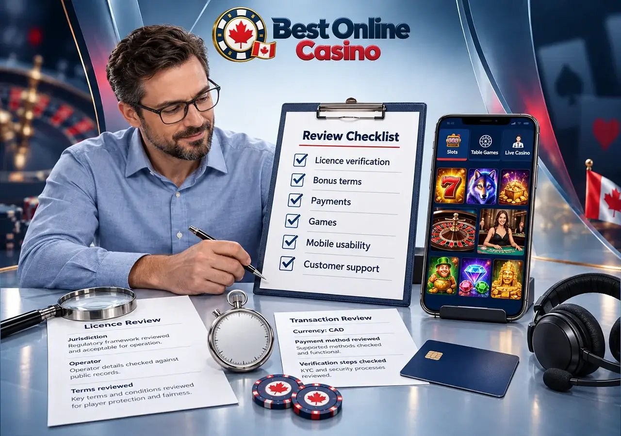 The assessment checks safety, bonus terms, payouts, mobile usability and customer support quality.